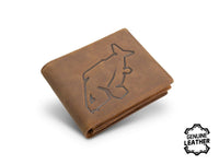 Leren Portemonnee - Karper Design - Donkerbruin Leer