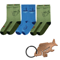Angler Giftbox – 3 Pairs of Fishing Socks & Carp Keychain Bottle Opener