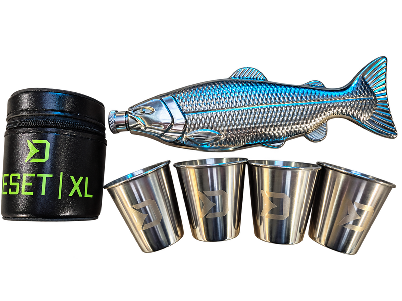 Fishing Drinks Gift Set – Hip Flask & Shot Glasses