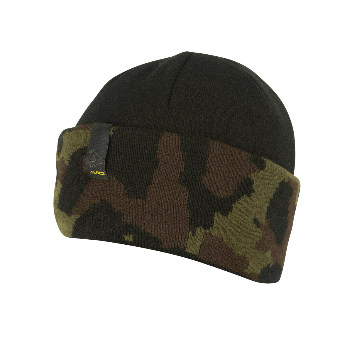 Avid Carp Black and Camo Beanie - KarperCentrale