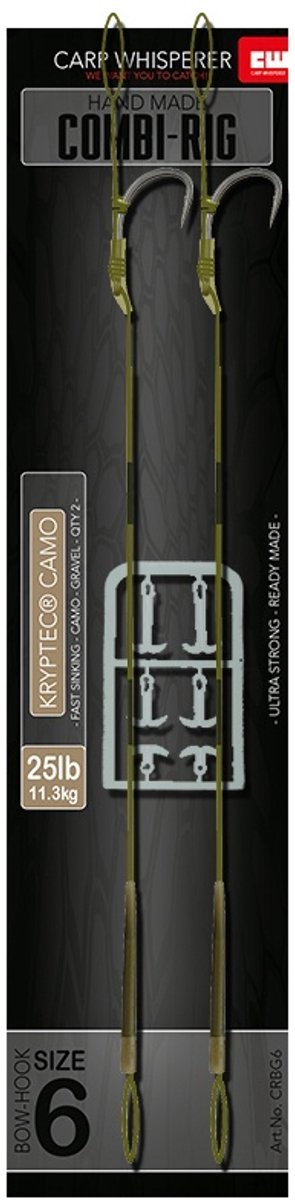 Carp Whisperer Combi - Rig - Ready Made - Weedy Green - KarperCentrale