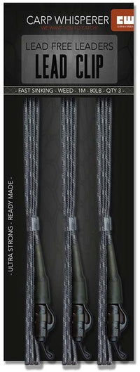 Carp Whisperer Lead Clip Leader - Ready Made - 100cm - Weedy Green - KarperCentrale