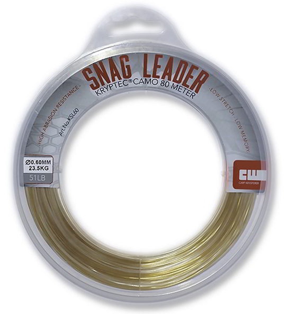 Carp Whisperer Snag Leader - Nylon - Kryptec Camo - KarperCentrale