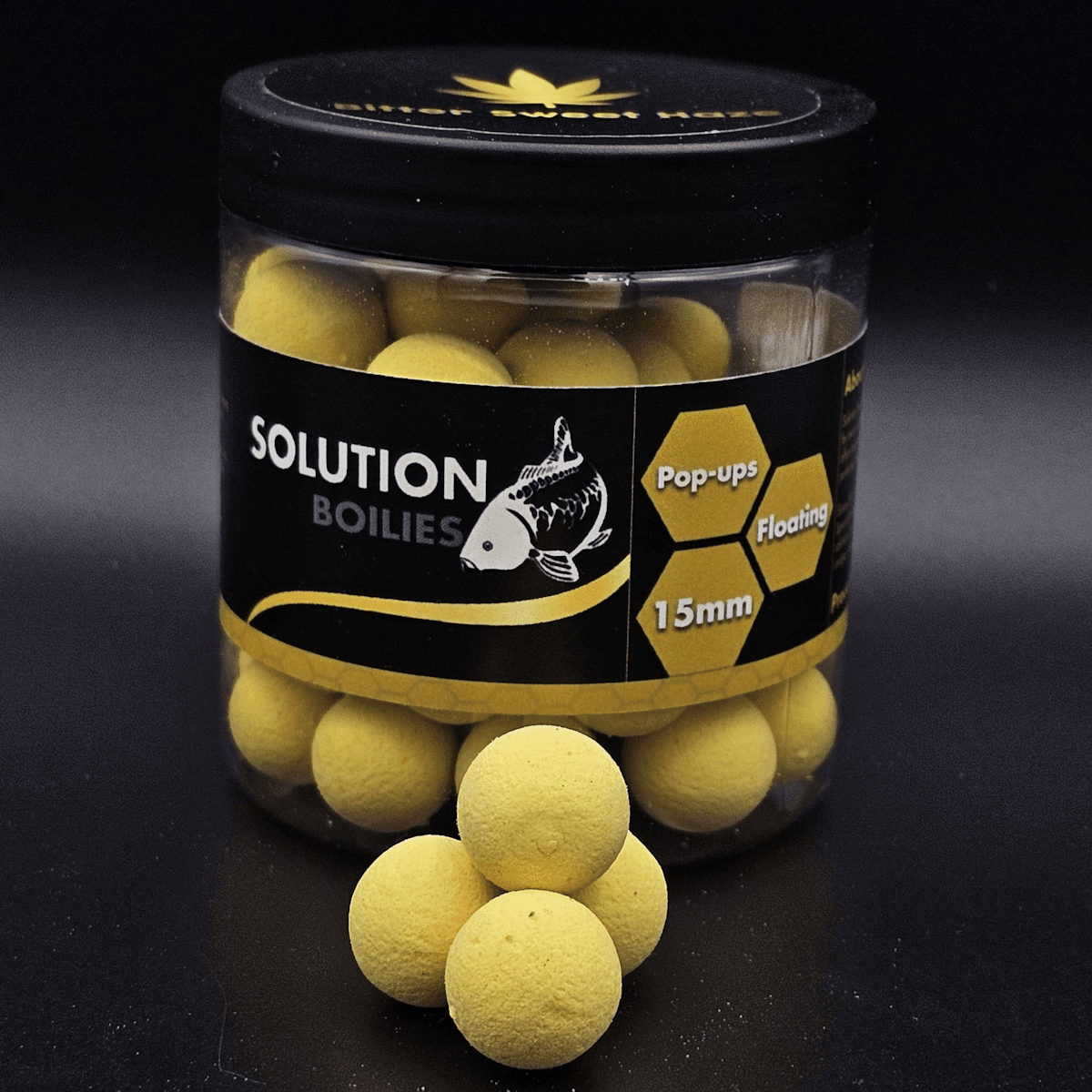 CC Solution Boilies Bitter Sweet Haze - Pop Ups - 15mm - Washed out Geel - KarperCentrale