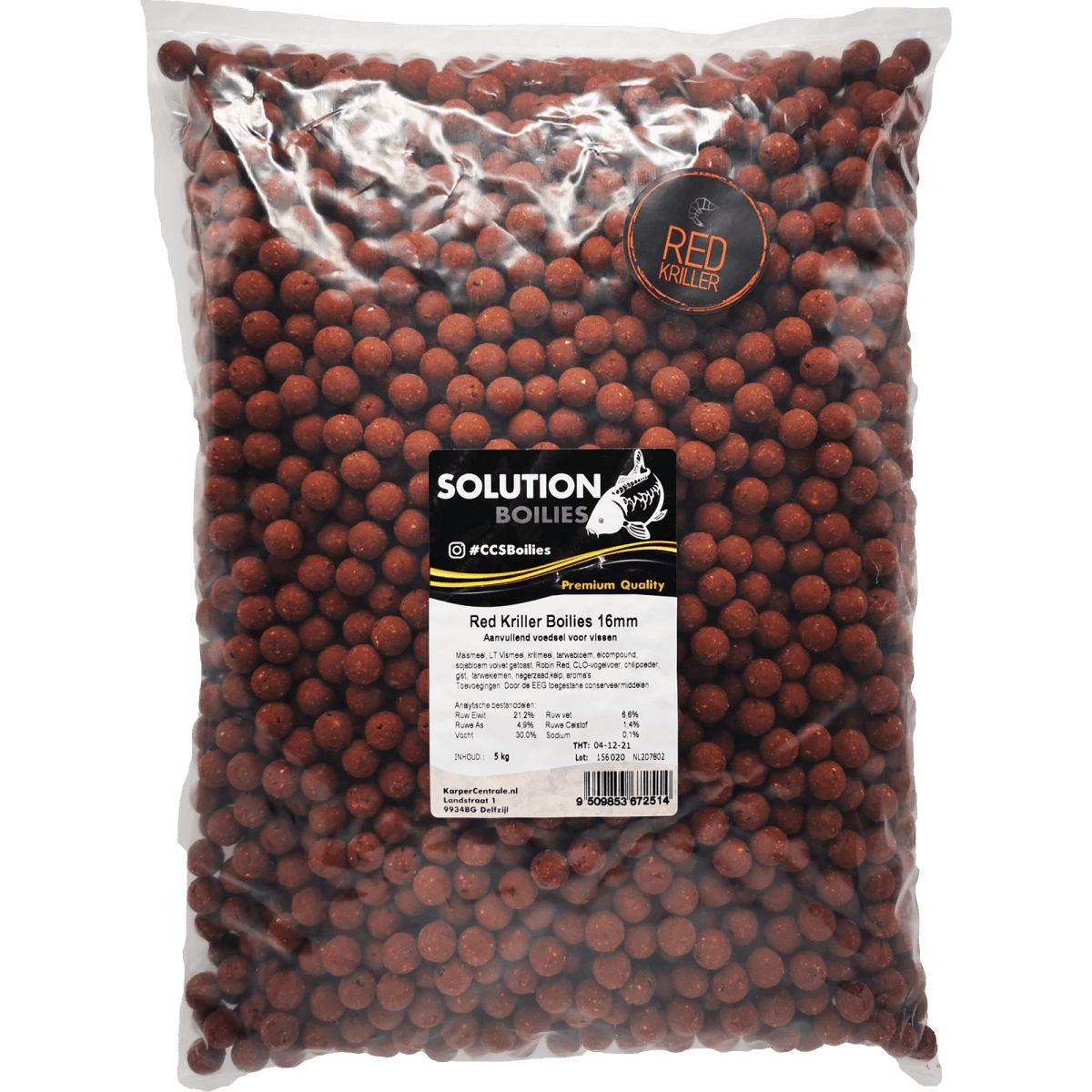 Premium Range - Red Kriller Boilies - 5KG - rood