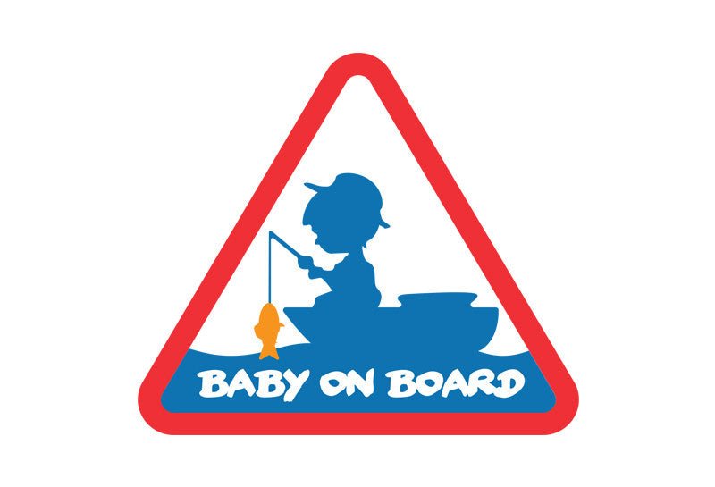 Baby an Bord - Autoaufkleber - Anglerstil