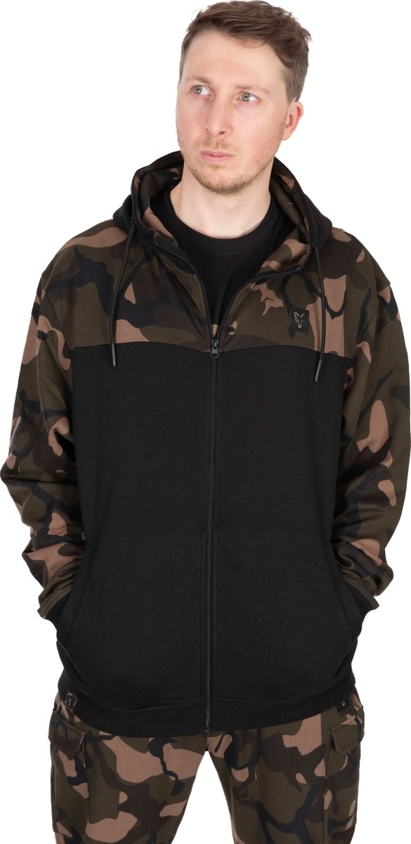 LW Black Camo Split Zip Hoody