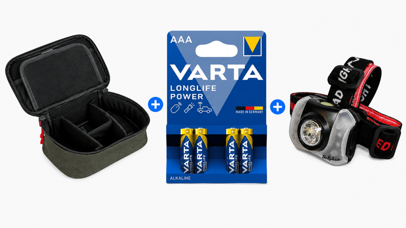 Headlamp + Tech Case + Batteries - Summer Deal