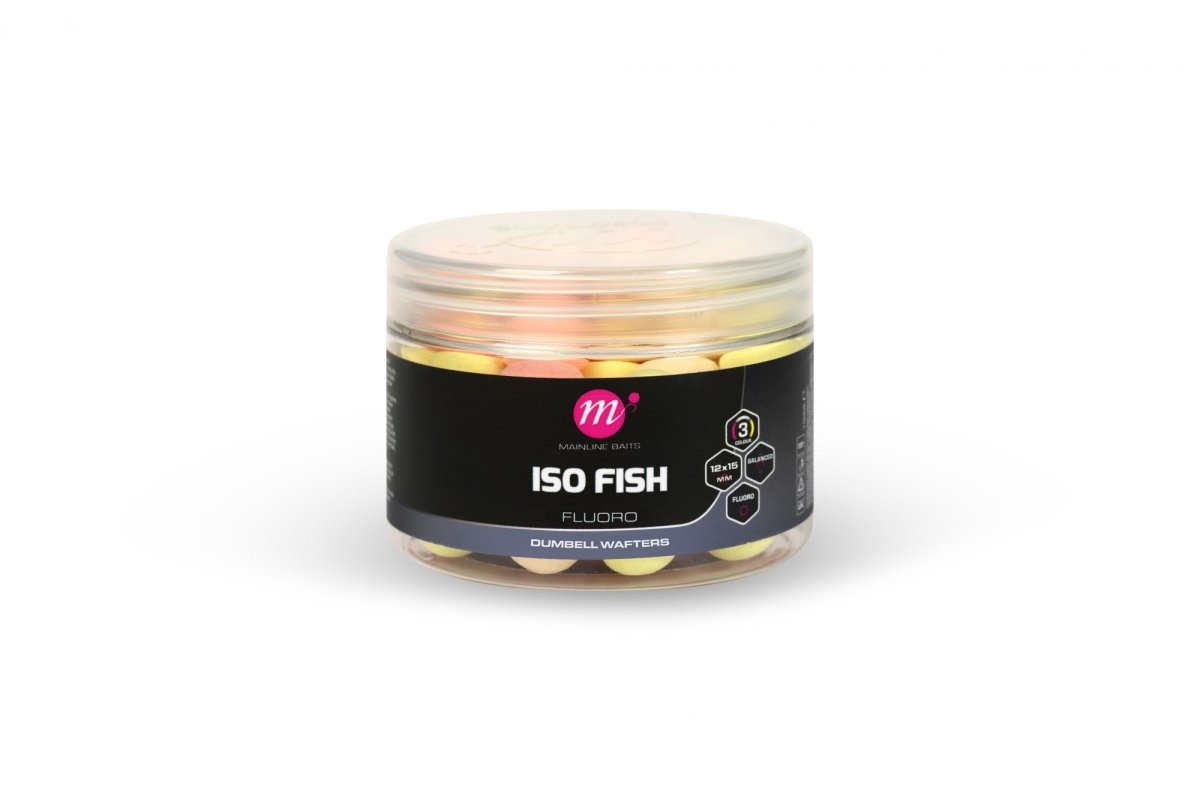 Mainline ISO Fish - Fluoro Dumbell Wafters - 12 x 15mm - Mixed colours - KarperCentrale