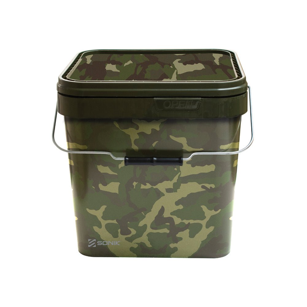 Sonik Sports Camo Square Bucket - KarperCentrale